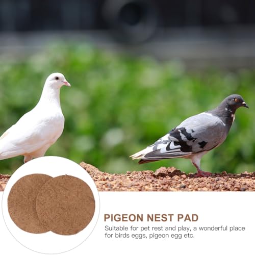 Image of POPETPOP 10 Pcs Bird Nesting Pads: Breathable Natural Coconut Fiber Pigeon Nest Mats - Warm Comfortable Bird Eggs Mat for Parakeet Hatching - Pigeon Breeding Accessories