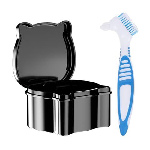 Prothese Box Zahnprothesenbox mit Sieb Guador Zahnspangendose Prothesen Reinigerbürsten Spangendose Gebissdose Aufbewahrungsbox Prothesen Zahnprothese Box Zahnprothesenbecher