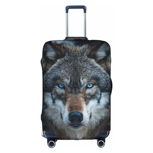 Housse de bagage extensible imprimé loup blanc Travel Blue taille L pour valise 45 à 81 cm