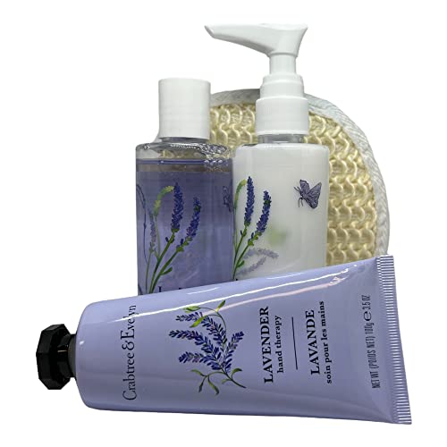 Crabtree & Evelyn Lavender Hand Therapy, Body Wash and Body Lotion 4 Piece Gift Set - Image 2