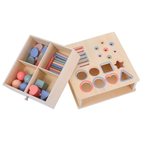 Hohopeti 早教?木 木製知育 モンテッソーリ型 カラフル形状認識 積み木 幼児向け創造力育成 歳から歳向け 素材使用 知育発達支援ブロック
