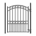 ALEKO PGPAR Paris Style Ornamental Galvanized Steel Pedestrian Security Gate, Black, 5 x 4 Feet