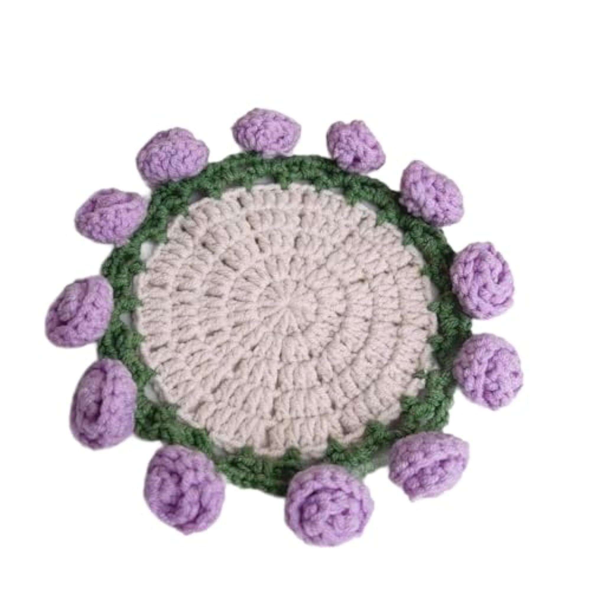 BNF® Crochet Flower Coaster Compact Drinking Mat