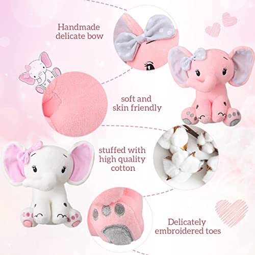 Zomiboo 3Pcs 8" Elephant Stuffed Toys - Cute Plush Animals For Baby Girls & Boys, Nursery Bed Decor #TOP2