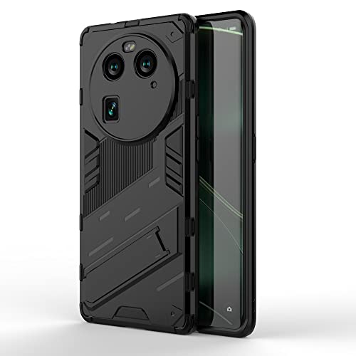 ESTH® Case for Oppo Find X6 Pro with Expanding Stand and Shockproof TPU Bumper, [Military Grade Anti-Fall Protection], Cover Compatible with Magnetic Car Mount, Black