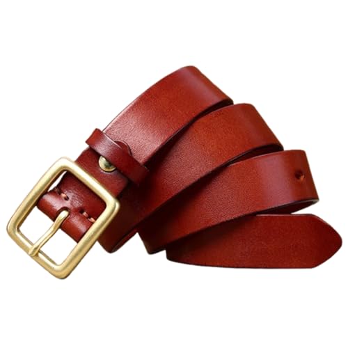 Ceinture en cuir pour femme 2,8 cm avec boucle carrée laiton massif sangle taille jeans