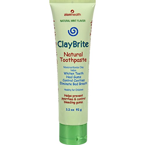 Zion Health ClayBrite Natural Toothpaste - Natural Mint - Healthy for Children - 3.2 oz (Pack of 2)