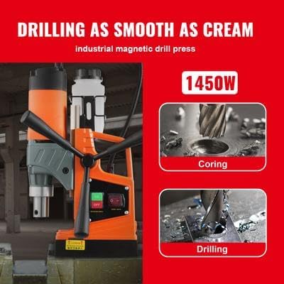 Happybuy Magnetic Drill, 1450W Power, 40mm Boring Diameter, 12500N Holding Force, 850 RPM Electric Mag Drill for Home Improvement and Industrial Use