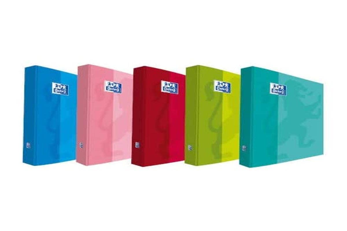 Oxford Lot De 5 Classeurs Flexibles 2 Anneaux A4 40mm - Couleurs Assorties