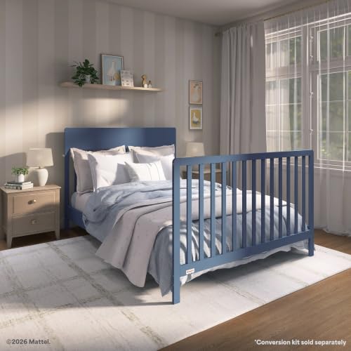 Fisher-Price Meadowbrook 4-in-1 Convertible Full Size Baby Crib, Wooden Nursery Furniture, Converts to Toddler Bed with Guardrail, Daybed & Full-Size Bed, Greenguard Gold & BSA Certified, Blue - image 7