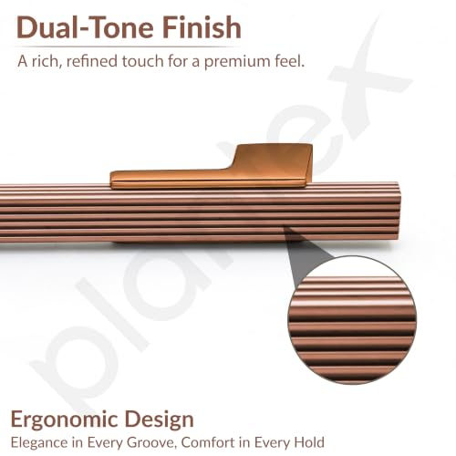 Image of Plantex Aluminium Cabinet Handle /900mm Wardrobe Handle for Home /Cupboard Door Pull-Push Handles for Office - Pack of 2 (DTC-5580, Rose Gold)