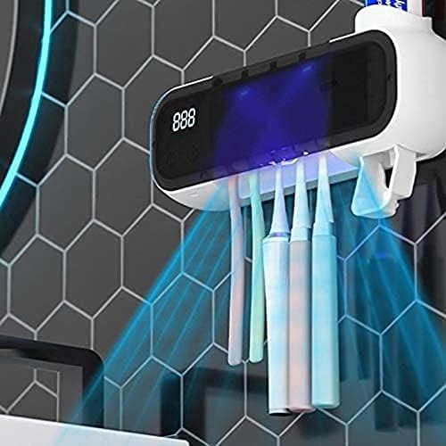 Désinfectant pour Brosse À Dents, Porte-Brosse À Dents Mural, Porte-Brosse À Dents De Salle De Bain sans Perforation, Porte-Brosse À Dents Électrique Intelligent À Séchage À L'air, Chargement USB,