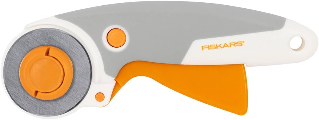 Trigger Rotary Cutter, With Blade, 45 mm, For Right and Left-handed Users, Orange/White/Grey, 1003910