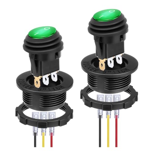 BFXM Round Rocker Switch, Toggle Switch 12V, On Off Switch, SPST 3 Pin