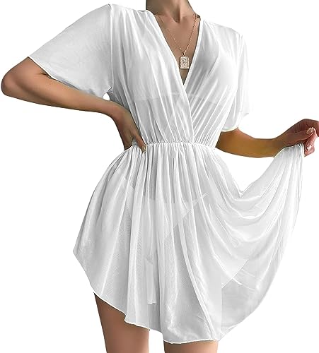 Robe en mousseline de soie Y2K transparente mini pour femme tendance