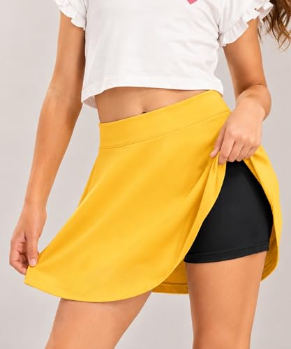 Image of KYDA KIDS Girls 100% Pure Cotton Skater Skirt with Attached Inner Shorts | Ideal for Summer Sports, Play & Casual Wear | Comfortable Fit for Girls Aged 2-16 Years