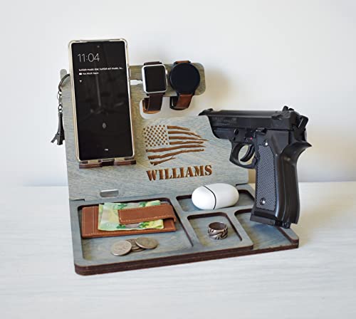 Wooden Docking Station, Police Officer Docking Station, Wood Stand For Gun, Law Enforcement Gift For Men, Gun Holder, Father's Day Gift #TOP2