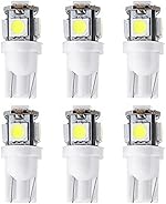 License Plate Light,cciyu T10 W5W Wedge 168 194 LED Bulb for Interior Dome Map lights Courtesy Light 6000K Xenon W hite,6Pack