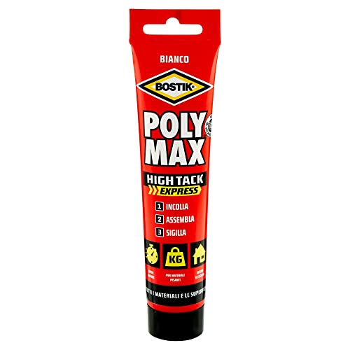 BOSTIK Poly Max High Tack Express colla di montaggio e sigillante universale super forte, tenuta istantanea tubo 165g bianco