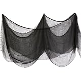 Haunted Mansion Halloween Party Black Gauze Decoration, Gauze, 2 Feet x 20 Feet, Pack of 2