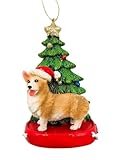 Corgi Wearing Santa Hat with Christmas Tree Ornament C7954CO New