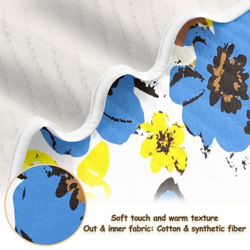 Burbuja Abstract Flowers Baby Blanket for Boys Girls, Nursery Soft Warm Swaddling Receiving Baby Blankets, 30x40 in Toddler Blanket2