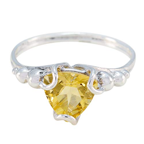 Bague d'anniversaire en argent 925 triangle et pierre colorée pour homme et femme