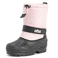 Unisex Kids Pull On Drawstring Closure Nylon Winter Snow Rain Boots