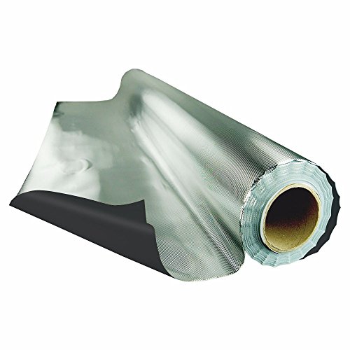 HTG Supply 50 Foot by 4 Foot Roll Heavy-Duty Reflective Diamond Foil on Black Poly Film, 6.7 Mil