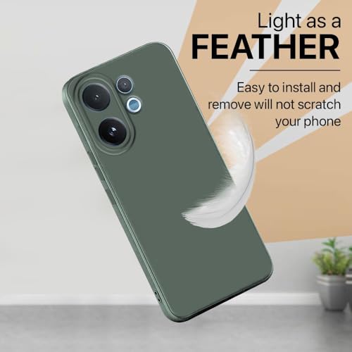 Image of Back Cover for Vivo V60 5G / V60e 5G / T4 Pro 5G | Full Camera Protection | Premium Liquid Silicon Case | Flexible Bumper Case for Vivo V60 5G / V60e 5G / T4 Pro 5G (Military Green)