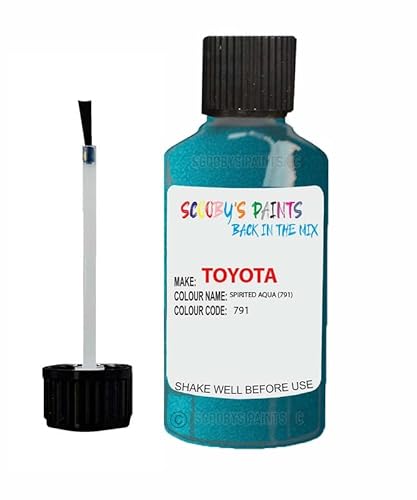 Scoobys Paints Back In The Mix Spirited Aqua Touch Up Paint For Toyota Prius 791 2017-2020 30Ml Bottle Brush Scratch Stone Chip Repair Pen