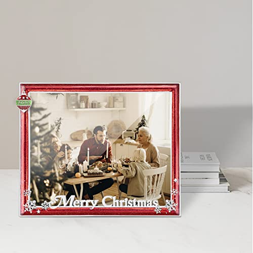 Guoer 2022 Merry Christmas Decorations Family Picture Frame 8X10 Inch Snowflake Christmas Metal Photo Display Photo Frames With High Definition Glass Front Gift Ideas Tabletop Home Decorative (Lantern) #TOP5