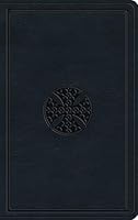 ESV Large Print Value Thinline Bible (Trutone, Navy, Mosaic Cross Design) B0FX39K8YN Book Cover