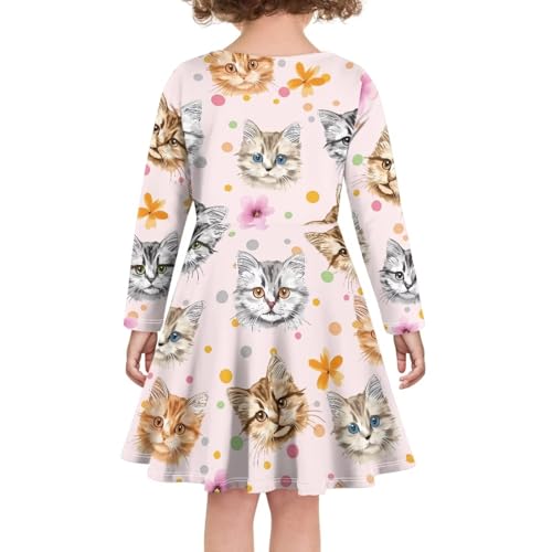 PinUp Angel Cute Graphic Girls Dress Kids Winter Long Sleeve Dresses Birthday Swing A-line Dress4