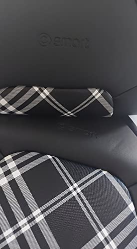 TOPCAR ATHENS || Due coprisedili per auto | Coprisedili in ecopelle (retro sintetico), compatibili con Smart 450/451/452 | Colore nero - Collezione "Design di lusso " (451)