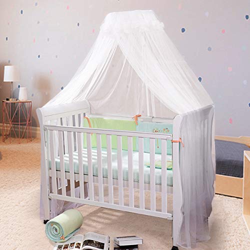 JOYLIFE Baby Net Baby Toddler Bed Crib Dome Canopy Netting (White)