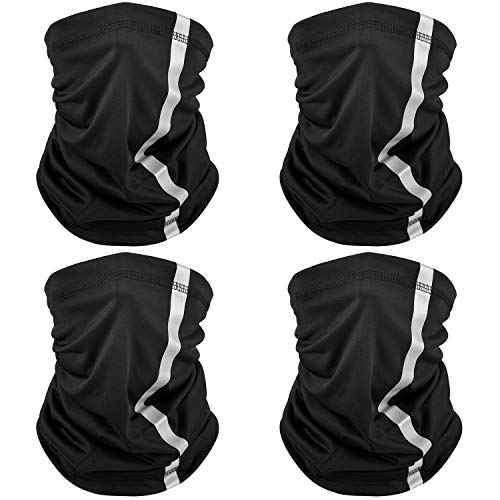 Image of SATINIOR 4 Pcs Neck Gaiter Face Mask for Men Reflective Face Cover Scarf Summer UV Sun Protection Balaclava Bandana for Work