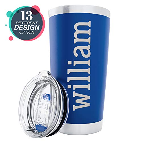 Personalized Tumblers, Stainless Steel 20 oz Tumbler w/Lid |13 Different Designs| Personalized Cups