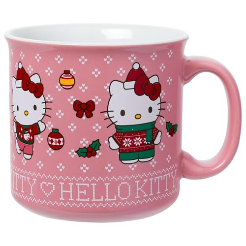 Silver Buffalo Sanrio Hello Kitty Cozy Sweater, Ceramic Camper Mug, 20oz