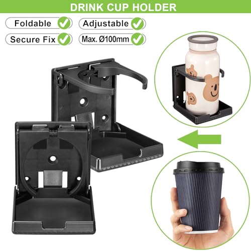 Spurtar SCY0009 2Pcs Adjustable Folding Drink Holder Fit Most Size Mugs Bottle Wall Cup Holder Car Water Bottle Holder thumb #4