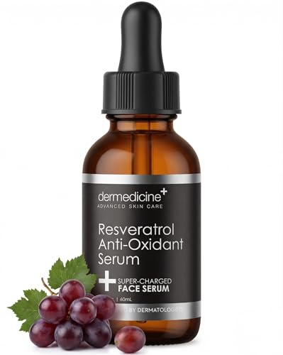Dermedicine Resveratrol Liquid Serum Facial Skin Care Lift Resveratrol Serum for Face 2 Fl Oz
