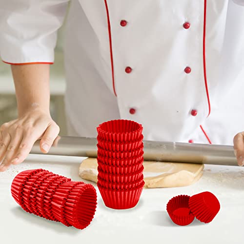 Nuomi Mini Cupcake Liners 1 Inch Paper Baking Cups Muffin-Liners 1000 Pieces Dessert Wrappers For Christmas Festival, Wine Red #TOP1
