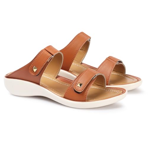 Image of LENSBURY Women Stylish Sandals Heel Flats Slip on Slippers I Stylish and Casual I Comfortable & Lightweight I LBFL52