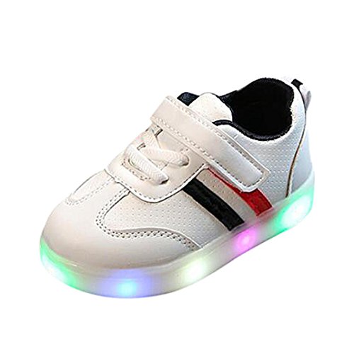 Zapatillas Niño, JiaMeng Zapatos Zapatillas de luz de Colores para Bebés Zapatillas de Deporte Transpirables Antideslizante para Niña Niño (Negro, 22)