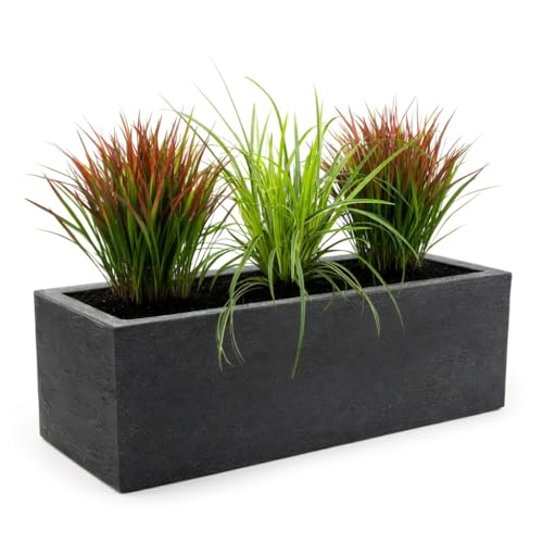 Pflanzwerk® Vaso da fiori TUB Antracite Plastica MIGLIOR PREZZO *Dimensione selezionabile*Resistente al gelo* *Protezione UV* *Europea di qualità*