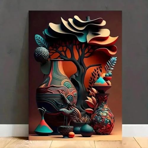 Affiche abstraite d'art africain toile déco murale peinture moderne salon 30x45cm