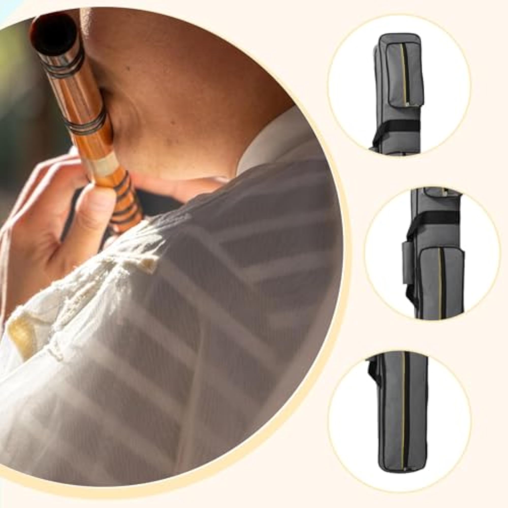 Portable Bamboo Flute Storage Bag, Lightweight Case