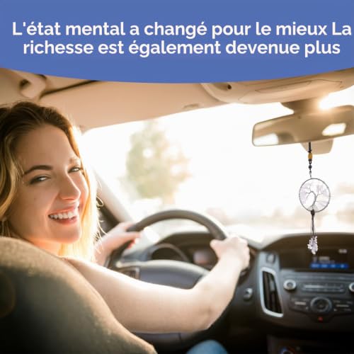 Cobee Ornement à Suspendre Arbre de Vie pour rétroviseur de Voiture, Pendentif en Pierre de Cristal de guérison avec 7 Chakras, Accessoires d'intérieur de Voiture (A) – vue 3