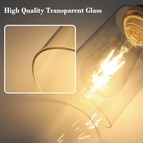 Image of Unicozin 3 Light Vanity Lights, Brushed Nickel Wall Sconce Light with Clear Glass, Bathroom Light Fixtures, Wall Lights for Mirror, Living Room, Bedroom, Hallway, E26 Base (Bulbs Not Included)