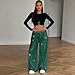 lopmou Sequin Pants Glitter High Waist Wide Leg Palazzo Pants Sparkly Holiday Trousers Bling Party Club Bottoms Sequin Leggings Travel Fashion Green XXL